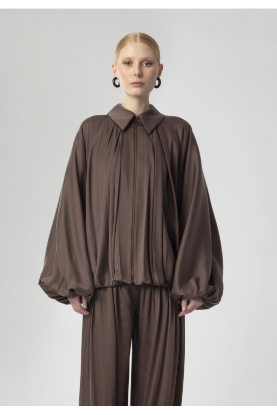 Γυναικείο oversized jacket με πιέτες - Moutaki 26.06.122