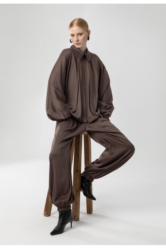 Γυναικείο oversized jacket με πιέτες - Moutaki 26.06.122