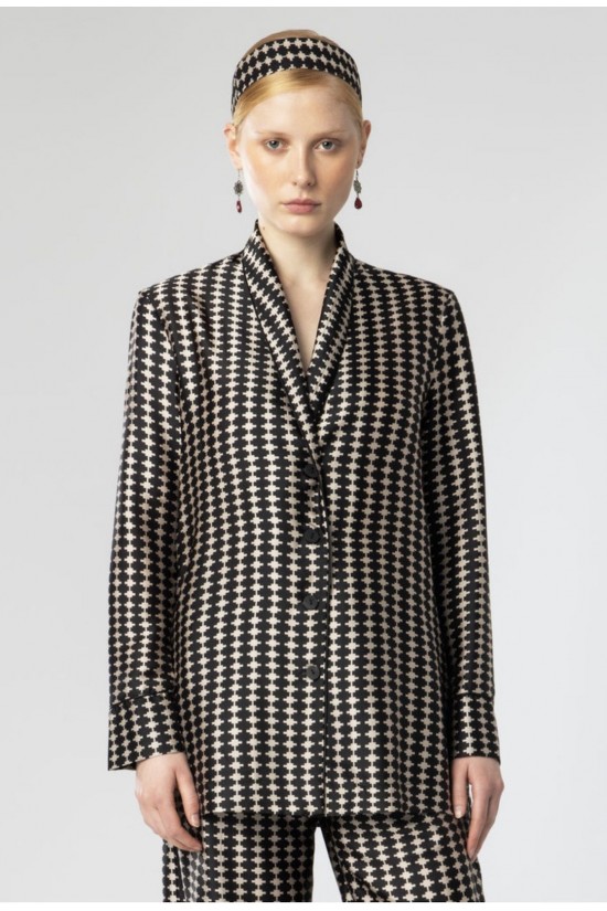 Γυναικείο κιμονό long blazer geometric print - Moutaki 26.06.157 Γυναικείο κιμονό long blazer geometric print - Moutaki 26.06.157