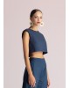 Γυναικεία αμάνικη cropped μπλούζα - Moutaki 26.01.56