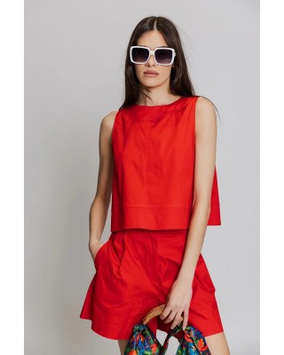 Γυναικεία cropped αμάνικη μπλούζα - Moutaki 26.01.36