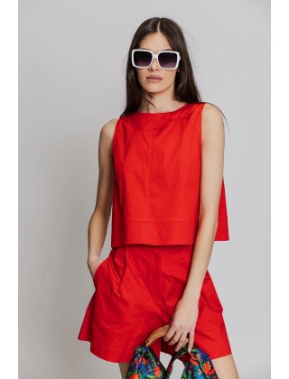 Γυναικεία cropped αμάνικη μπλούζα - Moutaki 26.01.36