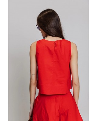 Γυναικεία cropped αμάνικη μπλούζα - Moutaki 26.01.36