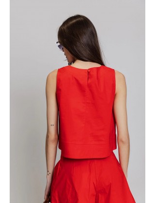 Γυναικεία cropped αμάνικη μπλούζα - Moutaki 26.01.36