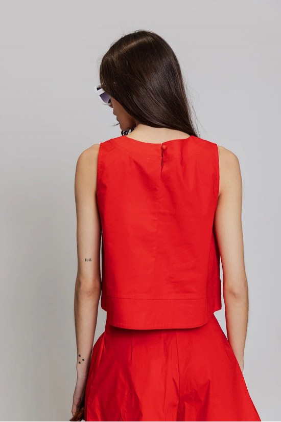 Γυναικεία cropped αμάνικη μπλούζα - Moutaki 26.01.36