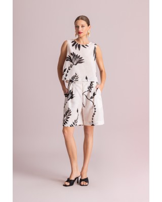 Γυναικεία εκρού μπλούζα με print - Moutaki 26.01.28