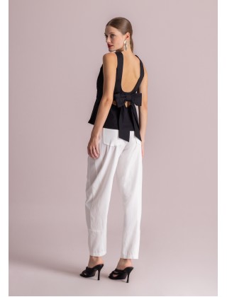 Γυναικεία μαύρη αμάνικη μπλούζα με ανοιχτή πλάτη - Moutaki 26.01.33