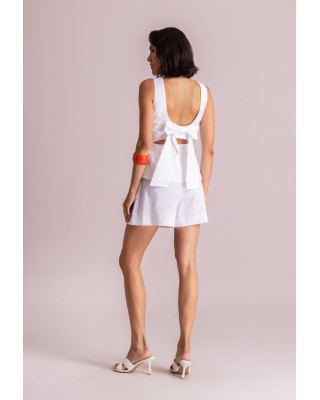 Γυναικεία κόκκινη αμάνικη μπλούζα με ανοιχτή πλάτη - Moutaki 26.01.33