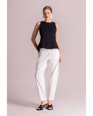 Γυναικεία μαύρη αμάνικη μπλούζα με ανοιχτή πλάτη - Moutaki 26.01.33