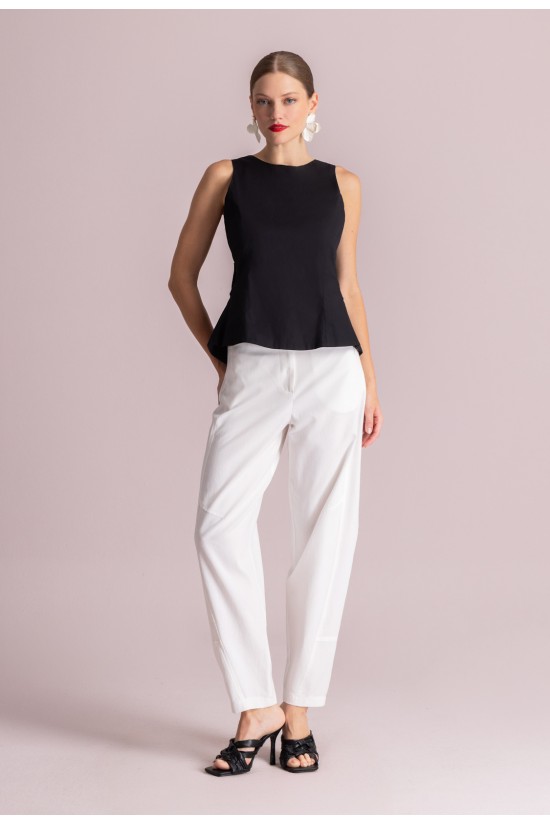 Γυναικεία μαύρη αμάνικη μπλούζα με ανοιχτή πλάτη - Moutaki 26.01.33