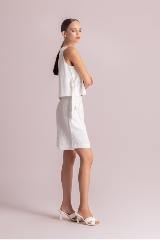 Γυναικεία αμάνικη μπλούζα με δέσιμο στο πλάι - Moutaki 26.01.18