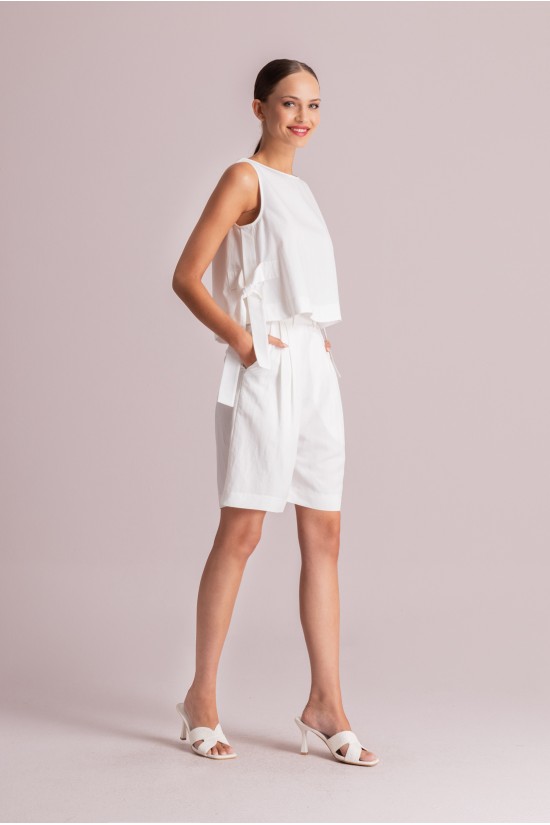 Γυναικεία αμάνικη μπλούζα με δέσιμο στο πλάι - Moutaki 26.01.18