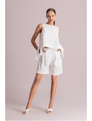 Γυναικεία αμάνικη μπλούζα με δέσιμο στο πλάι - Moutaki 26.01.18