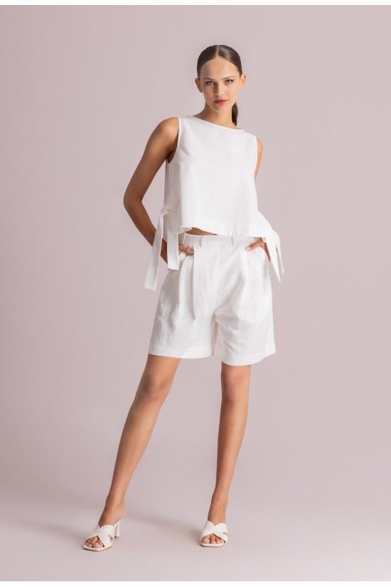 Γυναικεία αμάνικη μπλούζα με δέσιμο στο πλάι - Moutaki 26.01.18