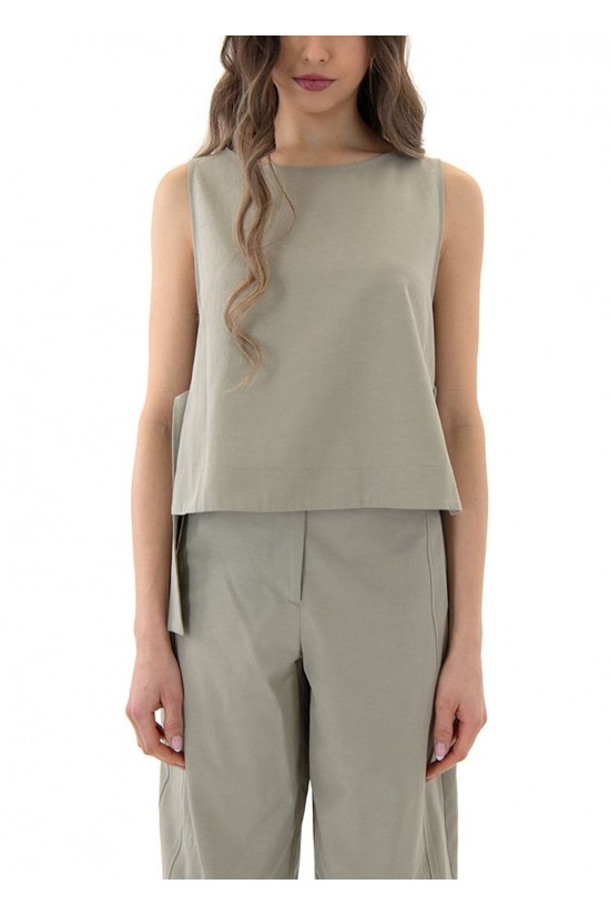 Γυναικεία αμάνικη μπλούζα με δέσιμο στο πλάι - Moutaki 26.01.18