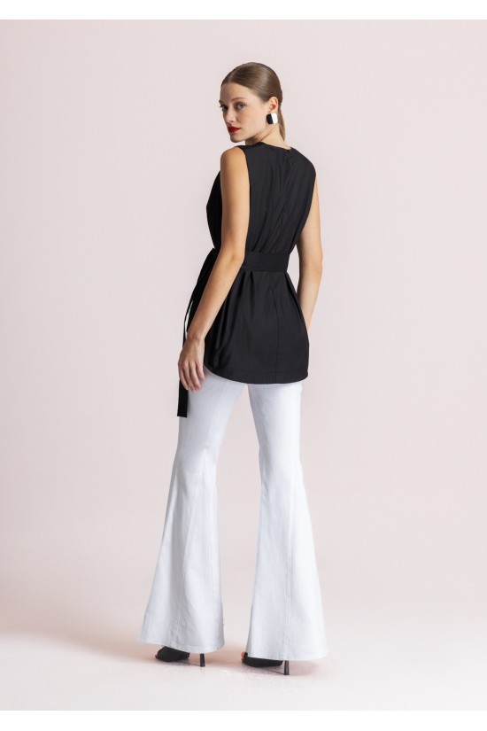 Γυναικεία αμάνικη μπλούζα με ζώνη - Moutaki 26.01.08