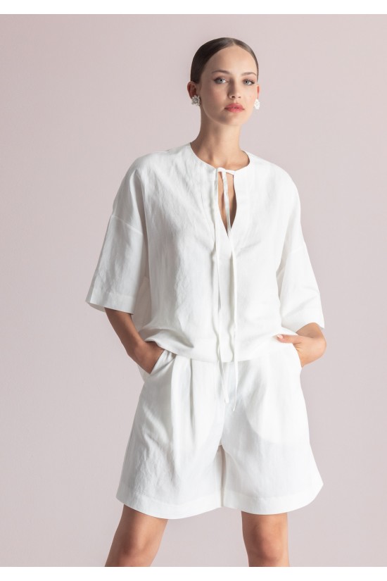 Γυναικεία κοντομάνικη tunic μπλούζα - Moutaki 26.01.80