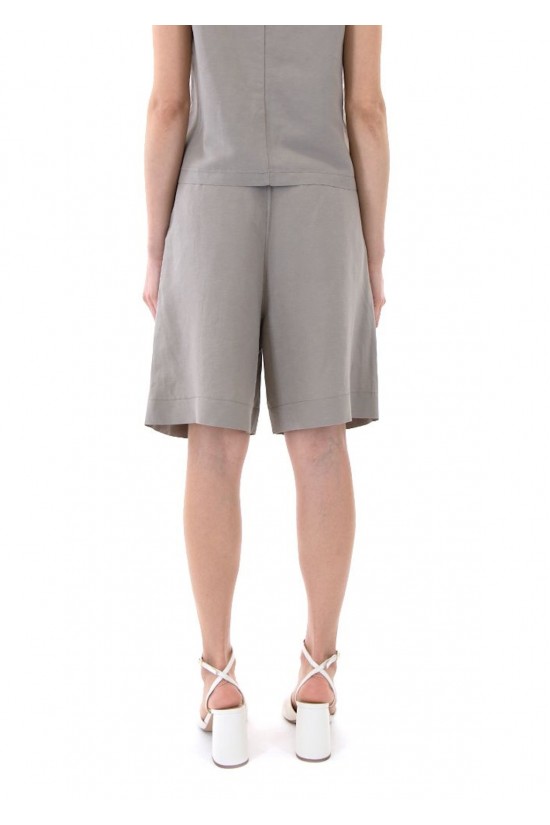 Γυναικεία λινή βερμούδα με πιέτες - Moutaki 26.03.68