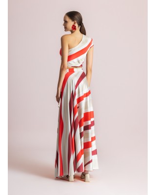 Γυναικεία μάξι σατέν φούστα με print - Moutaki 26.02.01