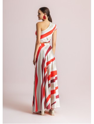 Γυναικεία μάξι σατέν φούστα με print - Moutaki 26.02.01