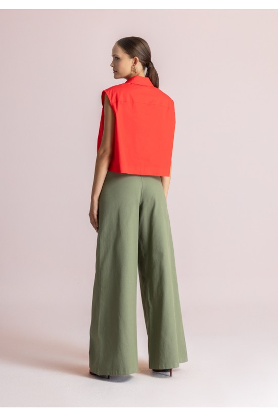 Γυναικείο cropped πουκάμισο ποπλίνα - Moutaki 26.09.19