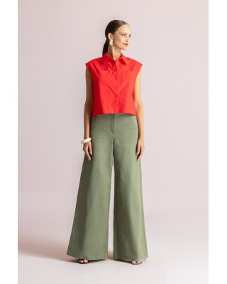 Γυναικείο cropped πουκάμισο ποπλίνα - Moutaki 26.09.19