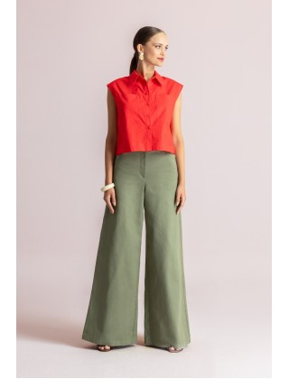 Γυναικείο cropped πουκάμισο ποπλίνα - Moutaki 26.09.19