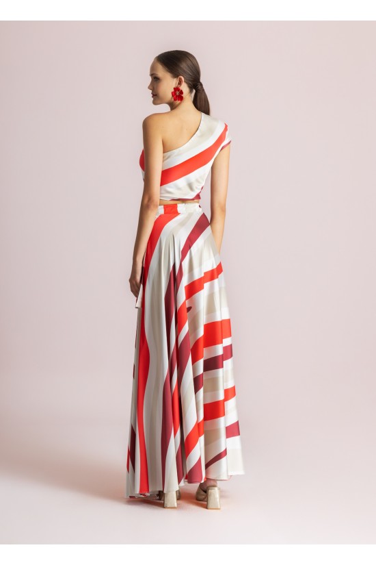 Γυναικείο σατέν wrap top με print - Moutaki 26.01.51