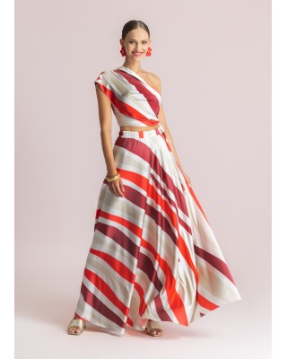 Γυναικείο σατέν wrap top με print - Moutaki 26.01.51