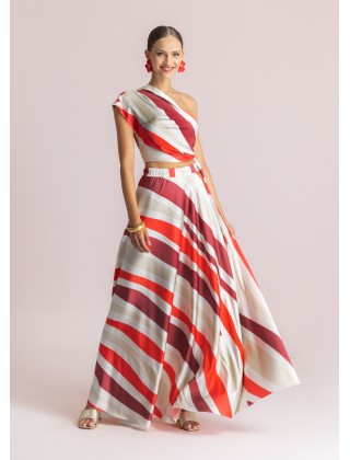 Γυναικείο σατέν wrap top με print - Moutaki 26.01.51