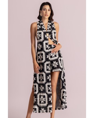 Γυναικείο μακρύ γιλέκο με κεντήματα - Moutaki 26.06.24