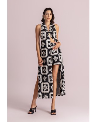 Γυναικείο μακρύ γιλέκο με κεντήματα - Moutaki 26.06.24