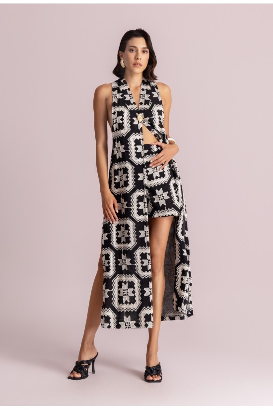 Γυναικείο μακρύ γιλέκο με κεντήματα - Moutaki 26.06.24