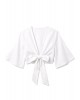 Γυναικείο εκρού wrap cropped top - Moutaki 26.01.50