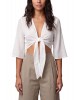 Γυναικείο εκρού wrap cropped top - Moutaki 26.01.50