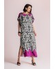 Γυναικείο κοντομάνικο φόρεμα-καφτάνι με print - Moutaki 26.07.63