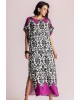 Γυναικείο κοντομάνικο φόρεμα-καφτάνι με print - Moutaki 26.07.63