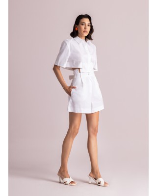 Γυναικείο cropped πουκάμισο με δέσιμο - Moutaki 26.09.22