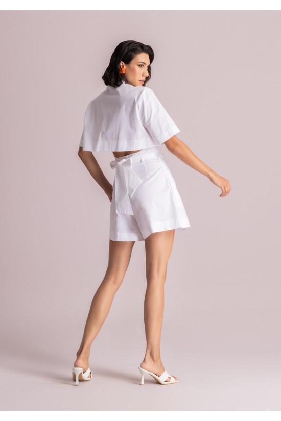 Γυναικείο cropped πουκάμισο με δέσιμο - Moutaki 26.09.22