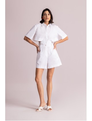 Γυναικείο cropped πουκάμισο με δέσιμο - Moutaki 26.09.22