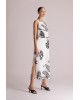 Γυναικείο μάξι εκρού φόρεμα με print - Moutaki 26.07.96