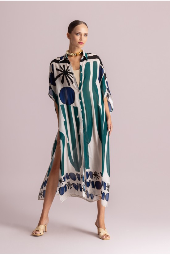 Γυναικείο σεμιζιέ φόρεμα με print - Moutaki 26.07.24