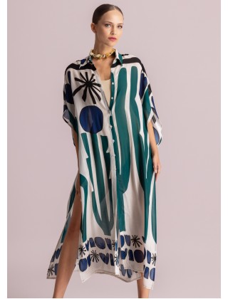 Γυναικείο σεμιζιέ φόρεμα με print - Moutaki 26.07.24