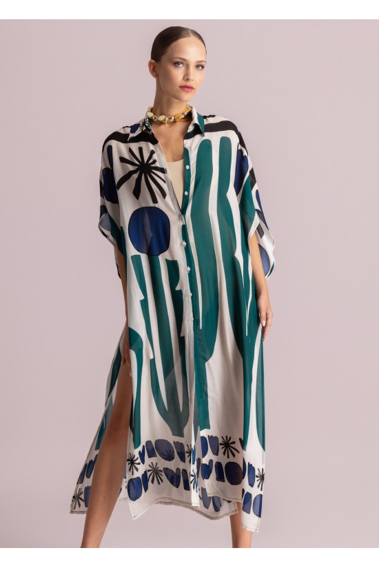 Γυναικείο σεμιζιέ φόρεμα με print - Moutaki 26.07.24