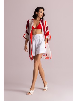 Γυναικείο ριγέ κοντομάνικο πουκάμισο - Moutaki 26.09.09