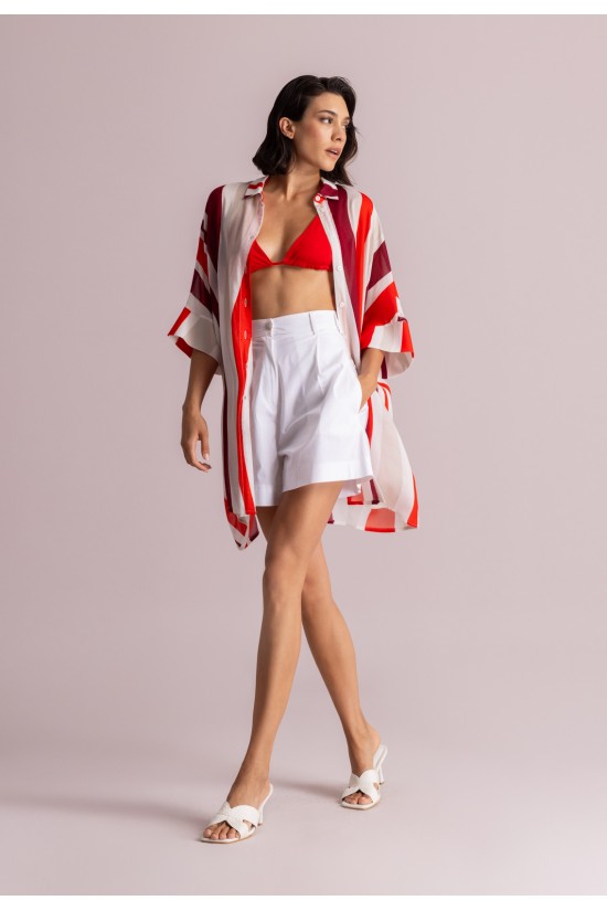 Γυναικείο ριγέ κοντομάνικο πουκάμισο - Moutaki 26.09.09