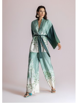 Γυναικείο σατέν κιμονό με print - Moutaki 26.06.34