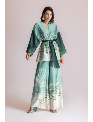 Γυναικείο σατέν κιμονό με print - Moutaki 26.06.34