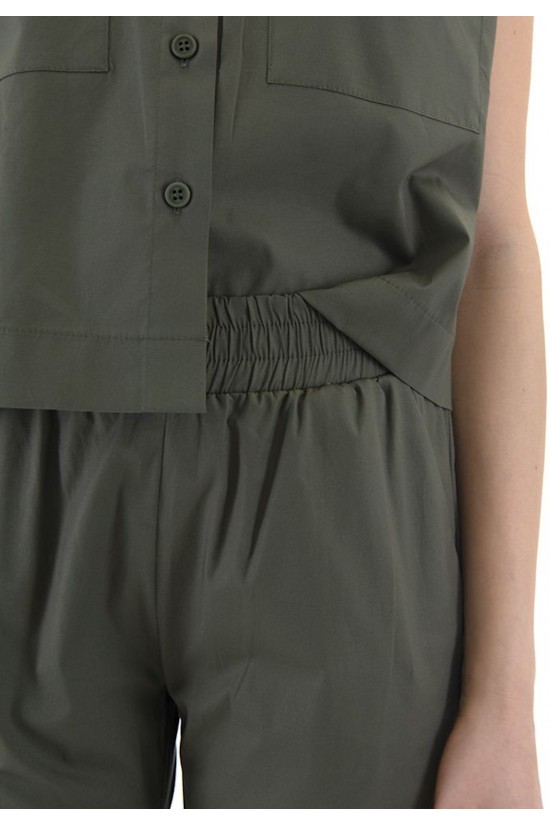 Γυναικείο παντελόνι ποπλίνα με λάστιχο - Moutaki 26.03.73