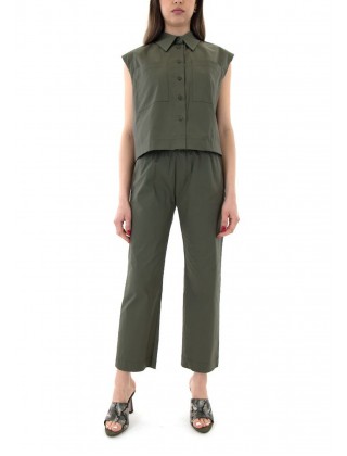 Γυναικείο παντελόνι ποπλίνα με λάστιχο - Moutaki 26.03.73